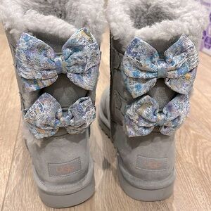 UGG Grey Boots with Colorful Bows